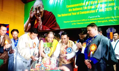 Sikkim के लोकसभा सांसद ने दलाई लामा के 90वें जन्मदिन समारोह