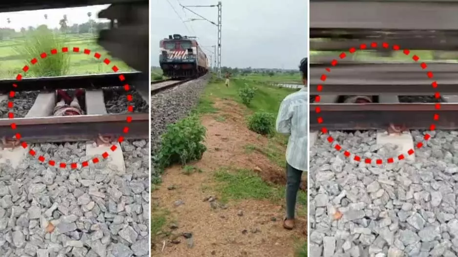 रेलवे ट्रैक पर स्टंट का वीडियो हुआ वायरल, चेतावनी जारी रेलवे ट्रैक पर स्टंट का वीडियो हुआ वायरल, चेतावनी जारी