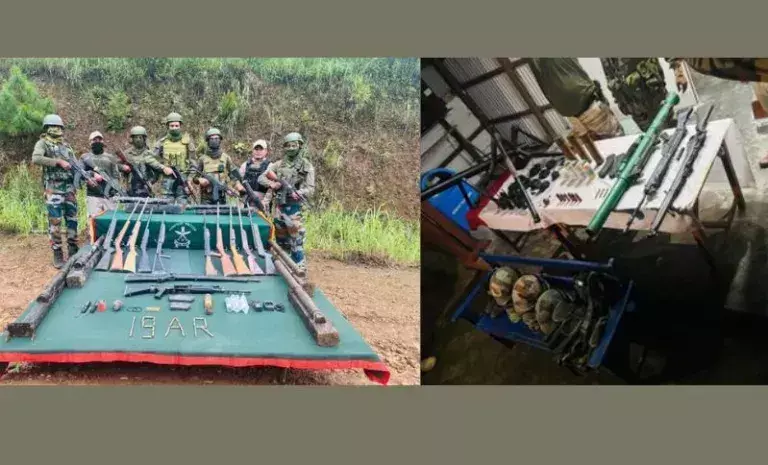 Manipur: असम राइफल्स ने कांगपोकपी में भारी मात्रा में हथियार बरामद किए