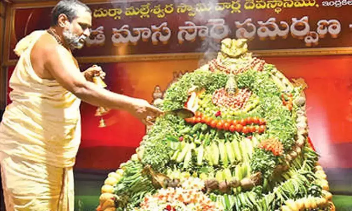 Andhra: साकंबरी उत्सवलु दुर्गा मंदिर में शुरू हुआ Andhra: साकंबरी उत्सवलु दुर्गा मंदिर में शुरू हुआ