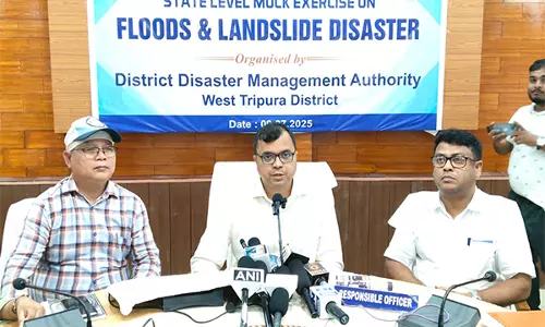 Tripura : पश्चिमी त्रिपुरा में बाढ़ और भूस्खलन पर राज्य स्तरीय मॉक ड्रिल का आयोजन