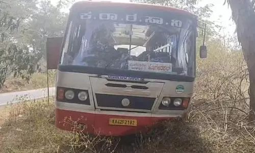 Karnataka सरकार की बस जंगल में घुसी Karnataka सरकार की बस जंगल में घुसी