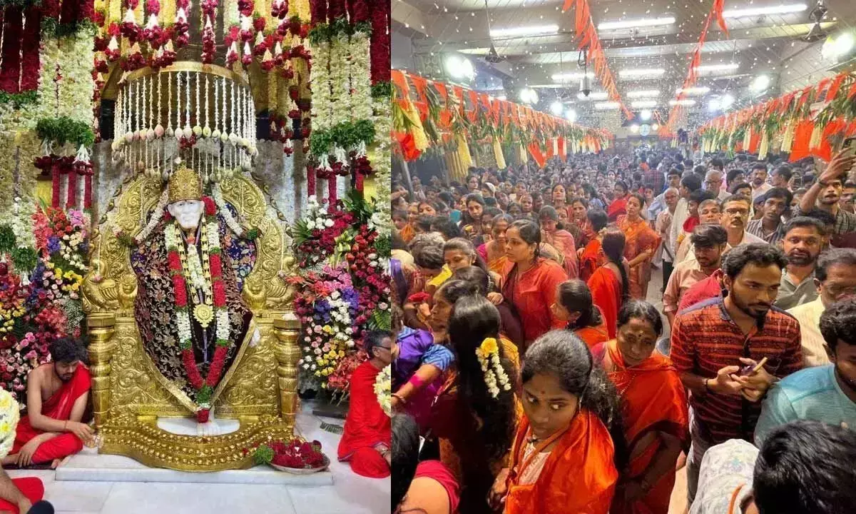 गुरु पूर्णिमा उत्सव के लिए आंध्र प्रदेश, तेलंगाना में साईं बाबा मंदिरों में भक्तों का तांता लगा हुआ है गुरु पूर्णिमा उत्सव के लिए आंध्र प्रदेश, तेलंगाना में साईं बाबा मंदिरों में भक्तों का तांता लगा हुआ है