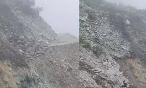 भूस्खलन से आला गांव के पास आठ मीटर सड़क ध्वस्त, 1500 लोग प्रभावित