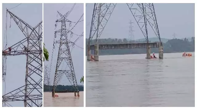 महानदी पर 400kV ट्रांसमिशन लाइन टूटी, बड़ा हादसा टला महानदी पर 400kV ट्रांसमिशन लाइन टूटी, बड़ा हादसा टला