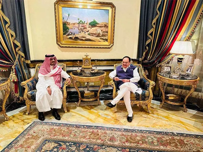 जेपी नड्डा ने सऊदी-भारत व्यापार प्रमुख से मुलाकात, निवेश अवसरों पर चर्चा जेपी नड्डा ने सऊदी-भारत व्यापार प्रमुख से मुलाकात, निवेश अवसरों पर चर्चा