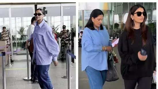 मुंबई एयरपोर्ट पर रणवीर की माँ संग दीपिका की हमशक्लें मुंबई एयरपोर्ट पर रणवीर की माँ संग दीपिका की हमशक्लें