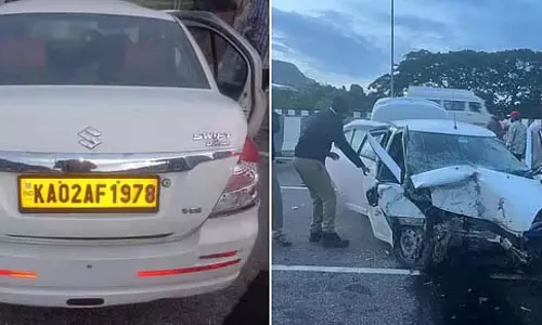 बेंगलुरु-मैसूर एक्सप्रेसवे पर हादसा: तीन लोगों की मौके पर ही मौत
