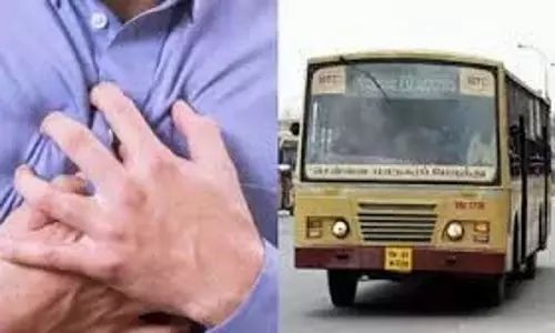 बस चालक की गाड़ी चलाते समय दिल का दौरा पड़ने से मौत