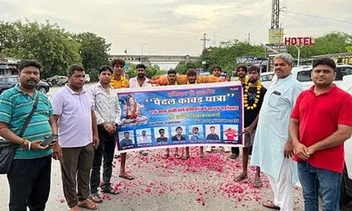Ajmer: हरिद्वार से आए कांवड़ियों का अजमेर में स्वागत