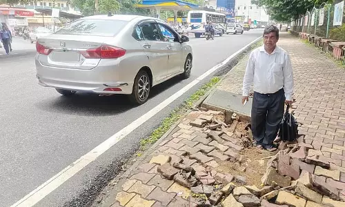 Margao म्यूनिसिपल गार्डन के पास फुटपाथ धंसा, पैदल यात्रियों की सुरक्षा खतरे में