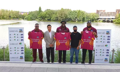 WCL 2025: वेस्टइंडीज ने पेश की महंगी जर्सी, इतिहास में बना नया रिकॉर्ड WCL 2025: वेस्टइंडीज ने पेश की महंगी जर्सी, इतिहास में बना नया रिकॉर्ड