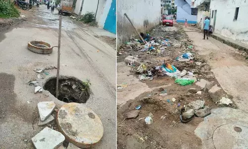 बिना ढक्कन वाले मैनहोल.. गड्ढों वाली सड़कें.. मैलारदेवपल्ली में दयनीय स्थिति