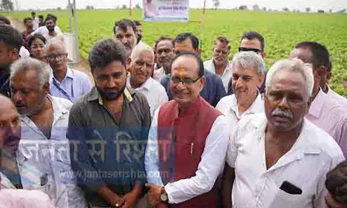 केंद्रीय कृषि मंत्री Shivraj Singh Chouhan ने मूंगफली के खेतों में किसानों से की मुलाकात