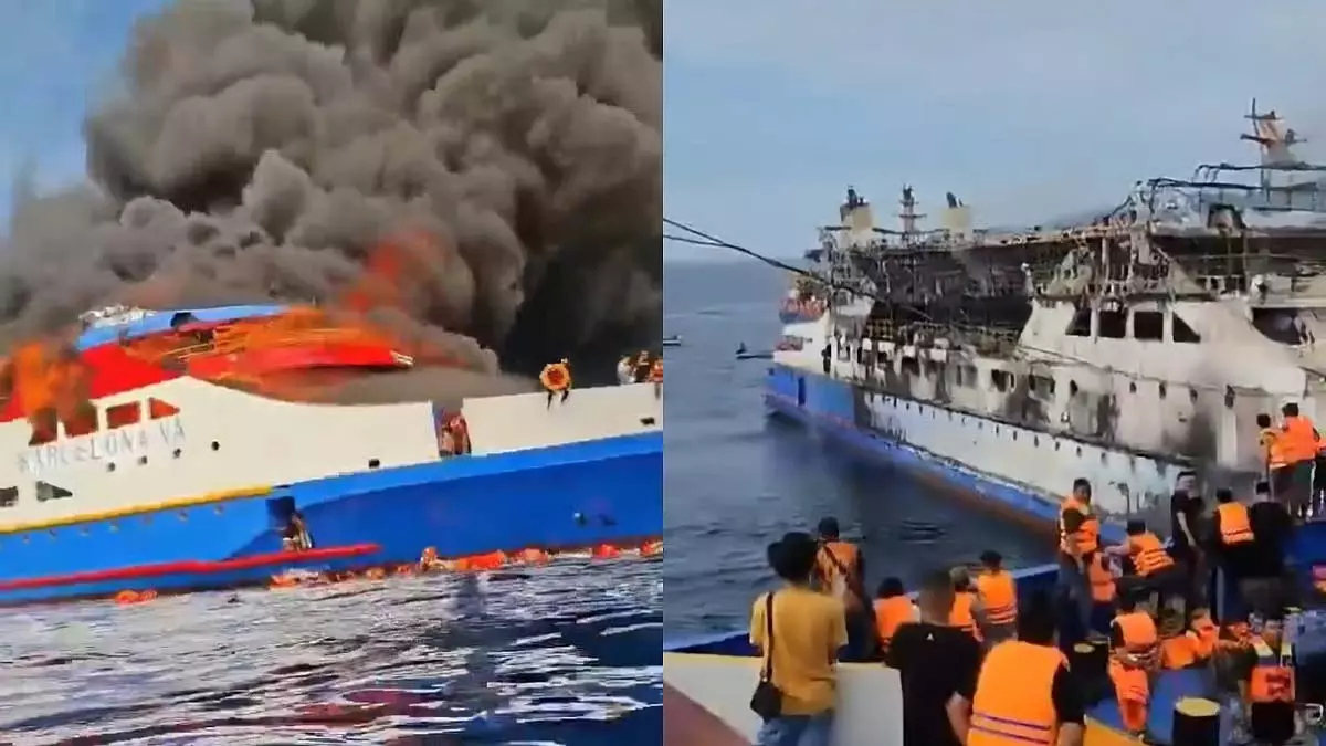 Indonesia : बड़ा हादसा, बार्सिलोना वीए नाव में आग से मचा हड़कंप Indonesia : बड़ा हादसा, बार्सिलोना वीए नाव में आग से मचा हड़कंप