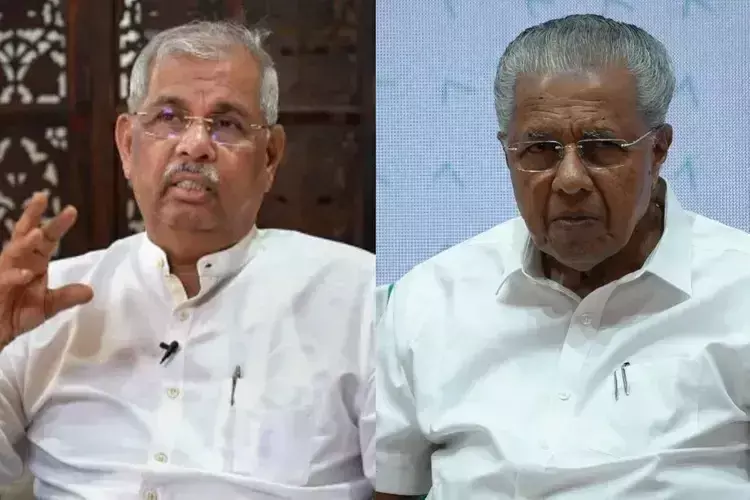 भारत माता ध्वज विवाद के बीच राजभवन में Kerala के सीएम-गवर्नर की मुलाकात भारत माता ध्वज विवाद के बीच राजभवन में Kerala के सीएम-गवर्नर की मुलाकात