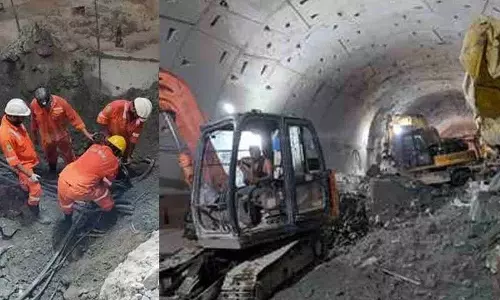 SLBC सुरंग ढहने के 150 दिन बाद: पुनर्निर्माण का नाटक रोज़ाना सामने आ रहा SLBC सुरंग ढहने के 150 दिन बाद: पुनर्निर्माण का नाटक रोज़ाना सामने आ रहा