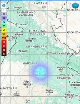 हरियाणा में भूकंप के झटके महसूस किए गए हरियाणा में भूकंप के झटके महसूस किए गए