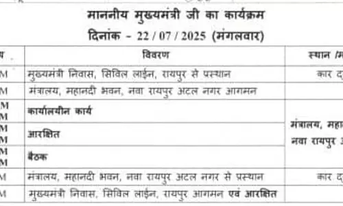 CM साय आज मंत्रालय में सरकारी कामकाज निपटाएँगे CM साय आज मंत्रालय में सरकारी कामकाज निपटाएँगे