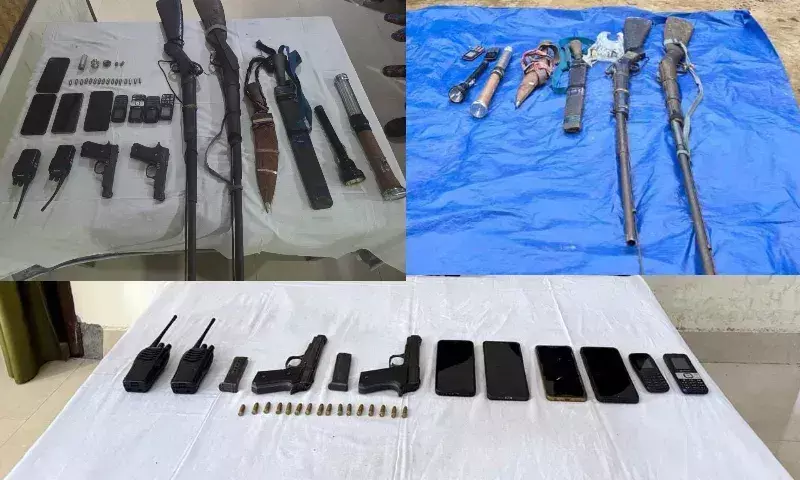 Assam में आपराधिक साजिश नाकाम, पुलिस ने हथियारों का जखीरा किया जब्त Assam में आपराधिक साजिश नाकाम, पुलिस ने हथियारों का जखीरा किया जब्त