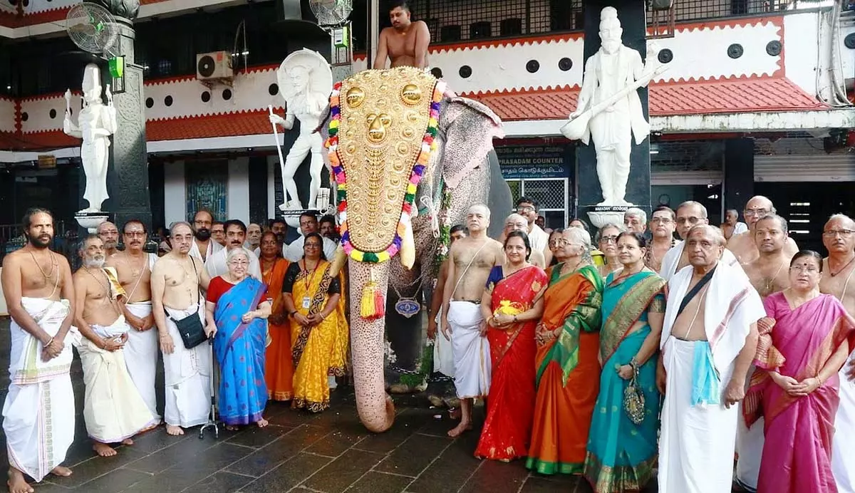 Mumbai ट्रस्ट ने कांची संत की स्मृति में गुरुवयूर मंदिर को हाथी समर्पित किया Mumbai ट्रस्ट ने कांची संत की स्मृति में गुरुवयूर मंदिर को हाथी समर्पित किया