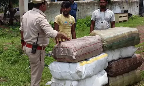ट्रक से 21 लाख का गांजा जब्त, दुर्ग रोड में राजनांदगांव पुलिस ने पकड़ा