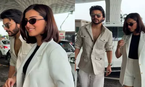 Tara Sutaria और वीर पहरिया स्टाइल में मुंबई एयरपोर्ट पहुंचे