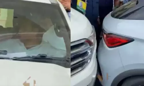 Bihar : विधानसभा में सम्राट चौधरी की कार टकराई तेजस्वी यादव की गाड़ी से