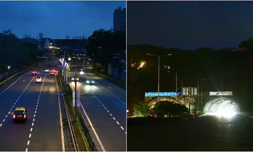 BMC कार्रवाई के बाद ईस्टर्न फ्रीवे पर लाइटें ठीक, चेंबूर में अंधेरा BMC कार्रवाई के बाद ईस्टर्न फ्रीवे पर लाइटें ठीक, चेंबूर में अंधेरा