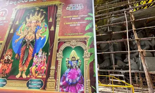69 फीट ऊंची पर्यावरण-अनुकूल Khairatabad गणेश प्रतिमा पर मिट्टी का काम जोरों पर 69 फीट ऊंची पर्यावरण-अनुकूल Khairatabad गणेश प्रतिमा पर मिट्टी का काम जोरों पर
