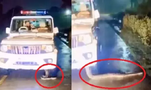 रात्रि गश्त के दौरान पुलिस वाहन से 12 फुट लंबा अजगर बाहर निकला