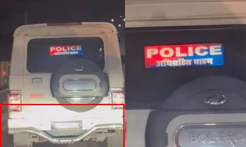 रायपुर की सड़कों पर दिखा ‘पुलिस अधिग्रहित वाहन’, नंबर प्लेट गायब!