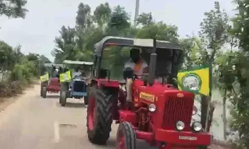 लैंड पूलिंग नीति के खिलाफ 300 से अधिक वाहनों का काफिला Ludhiana के गांवों से गुजरा