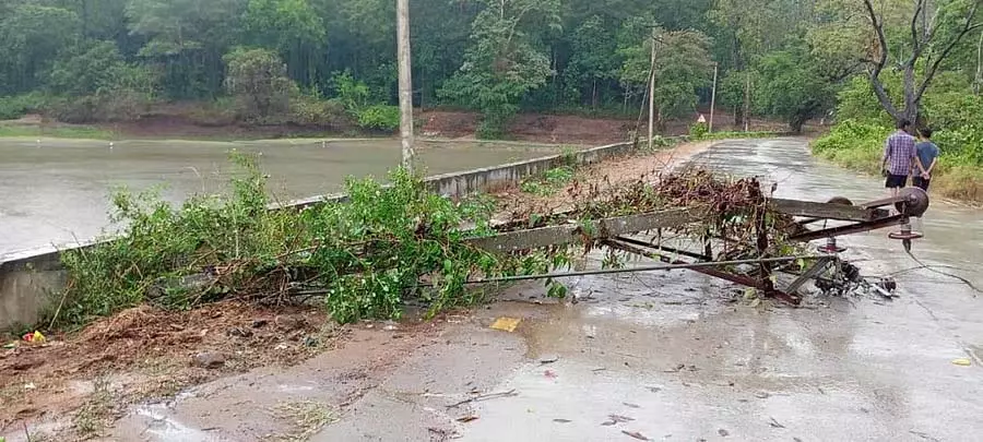 Madikeri : 5 दिनों में 500 से ज़्यादा बिजली के खंभे गिरे Madikeri : 5 दिनों में 500 से ज़्यादा बिजली के खंभे गिरे