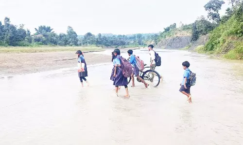 नेवरी धार नदी पर नहीं बना पुल, स्कूल जाने नदी पार करते हैं बच्चे नेवरी धार नदी पर नहीं बना पुल, स्कूल जाने नदी पार करते हैं बच्चे