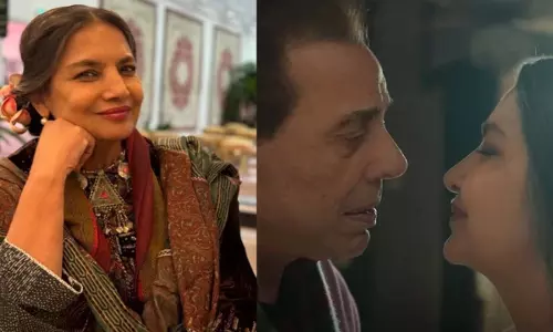 74 साल की शबाना आज़मी का 89 साल के धर्मेंद्र के साथ किस सीन 74 साल की शबाना आज़मी का 89 साल के धर्मेंद्र के साथ किस सीन