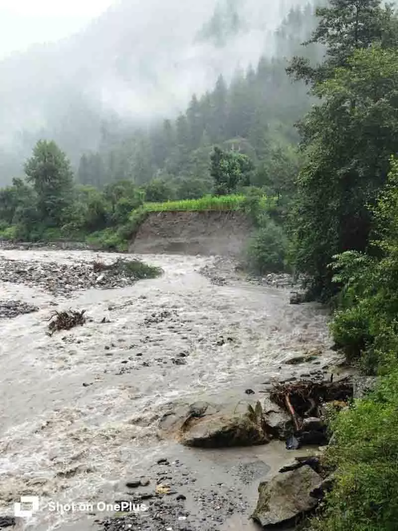 Rampur में बादल फटा, पुल बह गया, फसलें क्षतिग्रस्त Rampur में बादल फटा, पुल बह गया, फसलें क्षतिग्रस्त