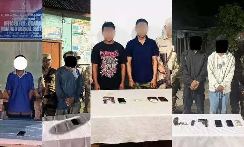 Manipur:  कथित उग्रवादी संबंधों और जबरन वसूली गतिविधियों के लिए छह गिरफ्तार