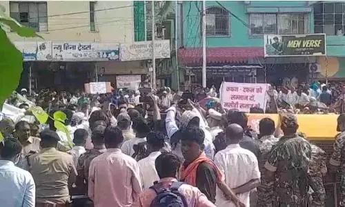 कांकेर में ईसाई समुदाय ने किया प्रदर्शन, भारी फोर्स तैनात