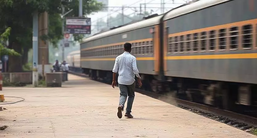 MP : भिंड में तनावग्रस्त व्यक्ति रेल की पटरी पर लेट गया MP : भिंड में तनावग्रस्त व्यक्ति रेल की पटरी पर लेट गया