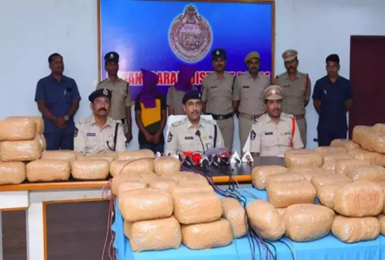 Vijayanagaram में पुलिस ने 145 किलो गांजा के साथ दो लोगों को गिरफ्तार किया Vijayanagaram में पुलिस ने 145 किलो गांजा के साथ दो लोगों को गिरफ्तार किया