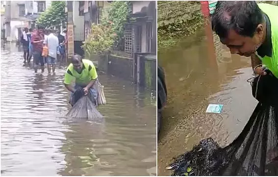सड़क पर मछलियाँ चहचहा रही हैं? जाल में मछलियाँ पकड़ने की होड़ सड़क पर मछलियाँ चहचहा रही हैं? जाल में मछलियाँ पकड़ने की होड़