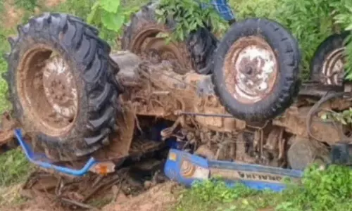 ट्रैक्टर पलटने से एक की मौत, दो अन्य घायल ट्रैक्टर पलटने से एक की मौत, दो अन्य घायल