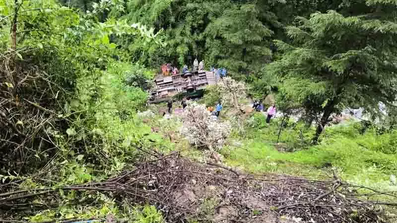 Mandi में कार खाई में गिरने से 3 की मौत, 2 घायल Mandi में कार खाई में गिरने से 3 की मौत, 2 घायल