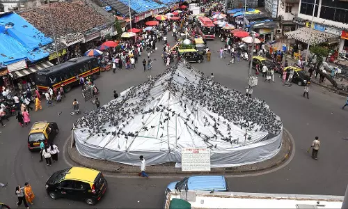 Mumbai : बीएमसी ने दादर कबूतरखाना बंद किया