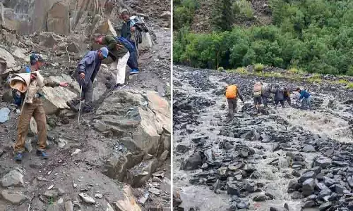 Pangi घाटी में बाढ़ के बाद भारतीय भूवैज्ञानिक सर्वेक्षण के 3 अधिकारियों सहित 17 लोग को बचाया