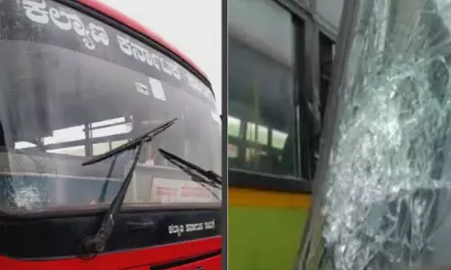 दो नकाबपोश लोगों ने हुबली-होसपेटे बस पर पथराव किया दो नकाबपोश लोगों ने हुबली-होसपेटे बस पर पथराव किया