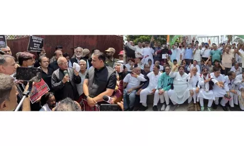 कांग्रेस ने काला दिवस मनाया, Jammu-श्रीनगर और अन्य जिलों में विरोध प्रदर्शन किया कांग्रेस ने काला दिवस मनाया, Jammu-श्रीनगर और अन्य जिलों में विरोध प्रदर्शन किया