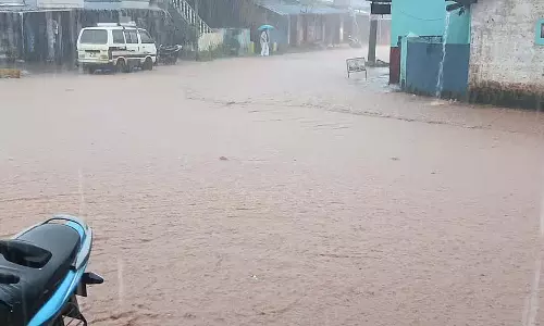 चंद्रगुट्टी में भारी बारिश; ग्राम पंचायत के लिए अभिशाप