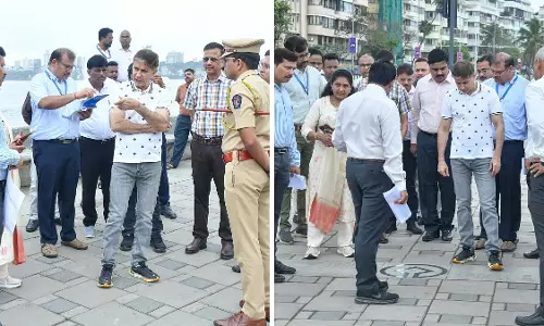 नगर आयुक्त का मरीन ड्राइव दौरा, सुधार के लिए दिए नए निर्देश नगर आयुक्त का मरीन ड्राइव दौरा, सुधार के लिए दिए नए निर्देश